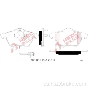 Padera de freno de cerámica de automóvil FMSI D840 para VW